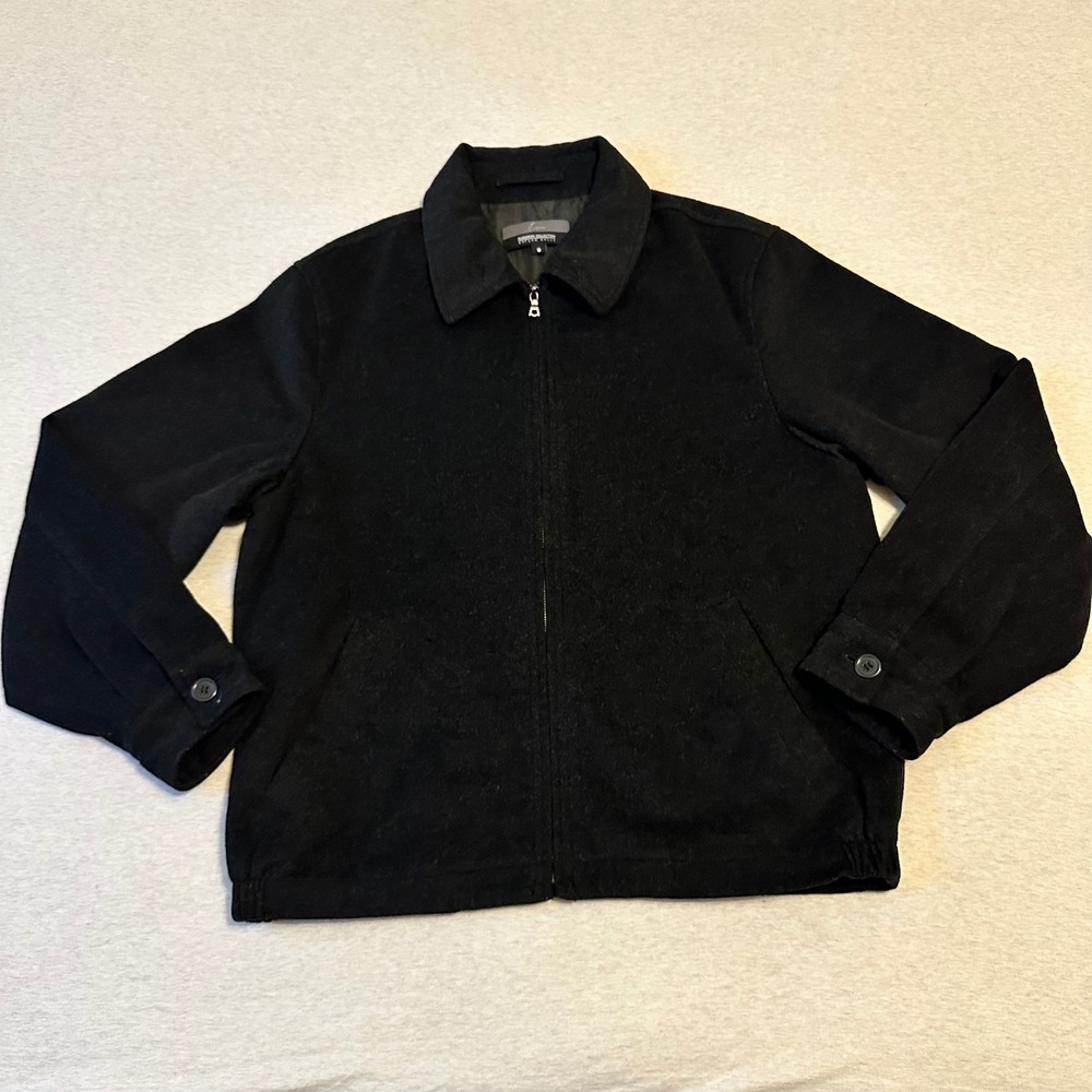 Arturo Calle European Collection Men's‎ Black Wool Blend Bomber Jacket Size S